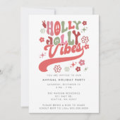レトロカラフルグルーヴィーホリーすてきビーブホリデイ 招待状 (正面)