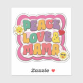 レトロカラフルグルーヴィーママ引用文タイポグラフィヒッピー シール (シート)