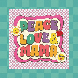 レトロカラフルグルーヴィーママ引用文タイポグラフィヒッピー ポスター