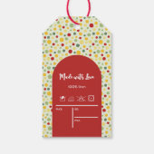 レトロカラフルサイズ価格つるラベルラベル ギフトタグ (裏面)