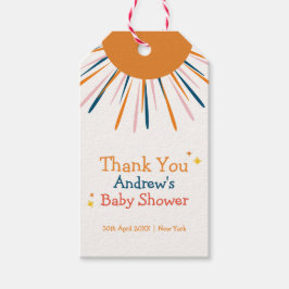 レトロカラフルサンシャインベビーシャワーありがとう ギフトタグ