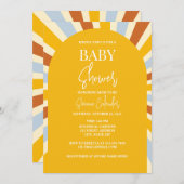 レトロカラフルサンシャインベビーシャワー招待状 招待状 (正面/裏面)