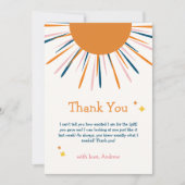 レトロカラフルサンシャインベビーシャワー サンキューカード (正面)