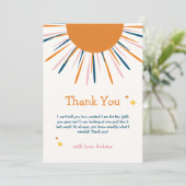 レトロカラフルサンシャインベビーシャワー サンキューカード (スタンド正面)