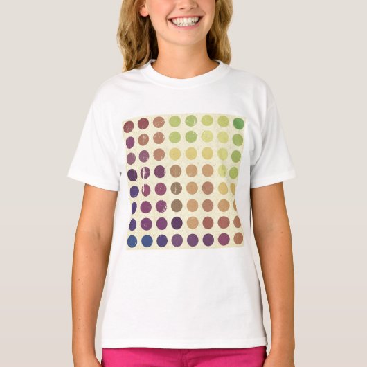 レトロカラフルサークルガールズTシャツ Tシャツ (正面)