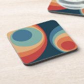 レトロカラフルサークルデザイン コースター (左側)