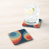 レトロカラフルサークルデザイン コースター (右側)