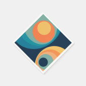 レトロカラフルサークルデザイン スタンダードカクテルナプキン (角)