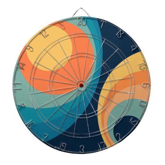 レトロカラフルサークルデザイン ダーツボード (正面)