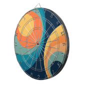 レトロカラフルサークルデザイン ダーツボード (正面右)