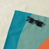 レトロカラフルサークルデザイン ビーチタオル (インサイチュ)