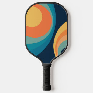レトロカラフルサークルデザイン ピックルボールラケット