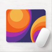 レトロカラフルサークルデザイン マウスパッド (マウス)
