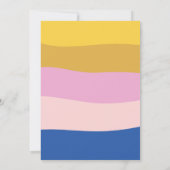 レトロカラフルシェイプユニークブルーベビーシャワー 招待状 (裏面)