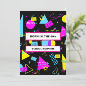 レトロカラフルシェイプ生まれ80の学校懇親会 招待状 (スタンド正面)