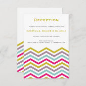 レトロカラフルシェブロン模様披露宴カード エンクロージャーカード (正面/裏面)