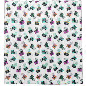 レトロカラフルシャワーカーテン シャワーカーテン (正面)