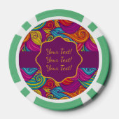 レトロカラフルジュエル渦巻形の音波模様 ポーカーチップ (裏面)