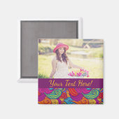 レトロカラフルジュエル渦巻形の音波模様 マグネット (正面/裏面)