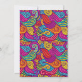 レトロカラフルジュエル渦巻形の音波模様 招待状 (裏面)