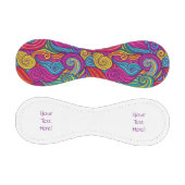 レトロカラフルジュエル渦巻形の音波模様 野球ボール (パネル)