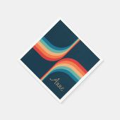 レトロカラフルスタイルのアーチ スタンダードカクテルナプキン (角)