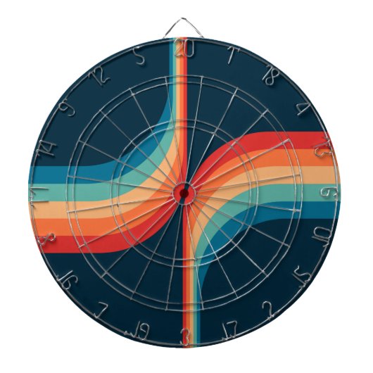 レトロカラフルスタイルのアーチ ダーツボード (正面)