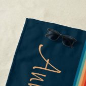 レトロカラフルスタイルのアーチ ビーチタオル (インサイチュ)