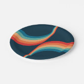 レトロカラフルスタイルのアーチ ペーパープレート (アングル)