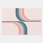 レトロカラフルスタイルのアーチ ラッピングペーパーシート (正面2)