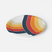 レトロカラフルスタイルのダブルアーチ ペーパープレート (アングル)