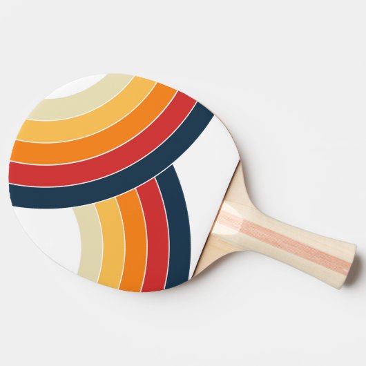 レトロカラフルスタイルのダブルアーチ 卓球ラケット (横)