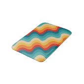 レトロカラフルスタイルの対角波 バスマット (アングル)
