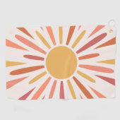 レトロカラフルスタイルサンシャインデザイン ゴルフタオル (横)