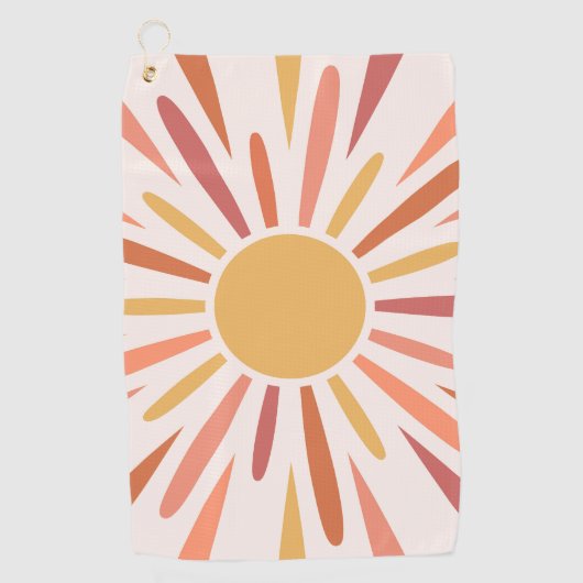 レトロカラフルスタイルサンシャインデザイン ゴルフタオル (正面)