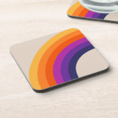 レトロカラフルスタイルレインボーアート コースター (左側)
