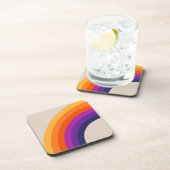 レトロカラフルスタイルレインボーアート コースター (右側)