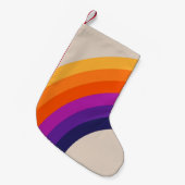 レトロカラフルスタイルレインボーアート スモールクリスマスストッキング (正面 (吊り時))