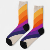 レトロカラフルスタイルレインボーアート ソックス (左)