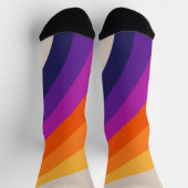 レトロカラフルスタイルレインボーアート ソックス (上部)