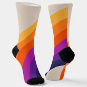 レトロカラフルスタイルレインボーアート ソックス (傾斜あり)