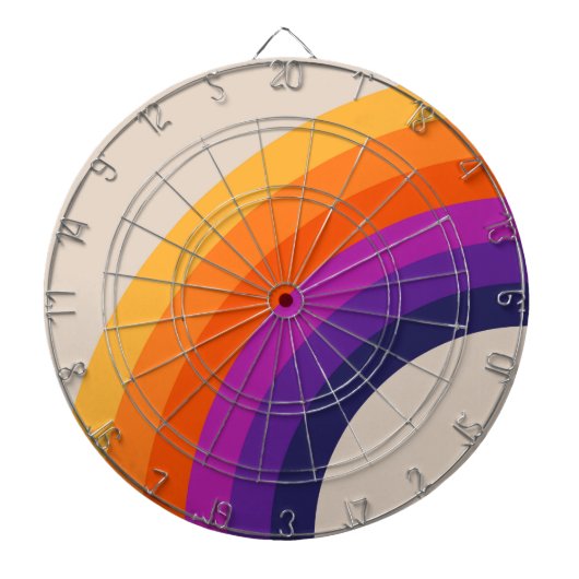 レトロカラフルスタイルレインボーアート ダーツボード (正面)