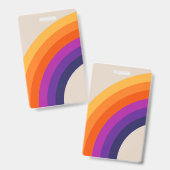 レトロカラフルスタイルレインボーアート バッジ (正面＆裏面)