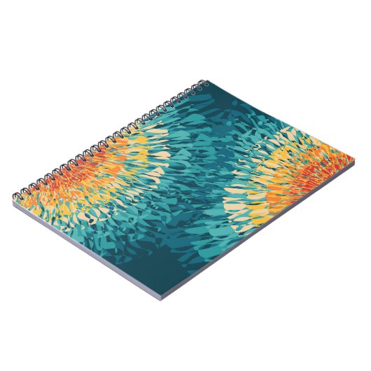 レトロカラフルスタイル太陽のフレア ノートブック (左側)