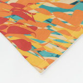 レトロカラフルスタイル太陽のフレア フリースブランケット (角)