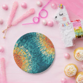 レトロカラフルスタイル太陽のフレア ペーパープレート (パーティー)