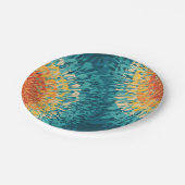 レトロカラフルスタイル太陽のフレア ペーパープレート (アングル)