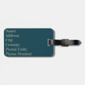 レトロカラフルスタイル太陽のフレア ラゲッジタグ (裏面横)