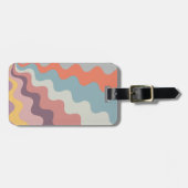 レトロカラフルスタイル対角波 ラゲッジタグ (正面横)