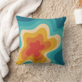 レトロカラフルスタイル旋回デザイン クッション (ブランケット)